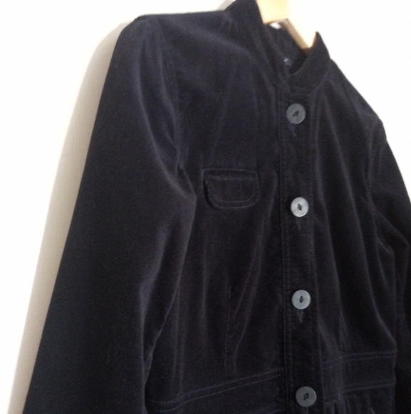 Rafaella Black Velvet Stretch Fitted Women's Utility Jacket - Picture 2 of 8